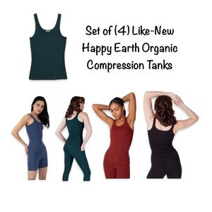 Set of (4) Like-New Happy Earth Organic Compression Tanks